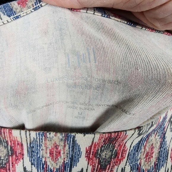 J Jill Luxe Supima Forward Seam Geometric Print Tunic SIZE MP - Picture 3 of 6